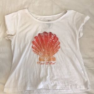 T&C Sunrise shell surf crop top